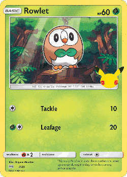 Rowlet Pokémon TCG card art