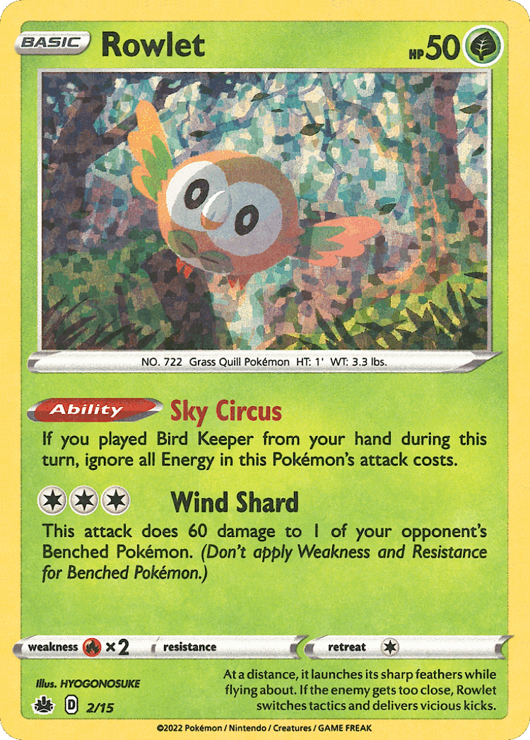 Rowlet #2 from McDonald's Collection 2022 - Illustrated by HYOGONOSUKE