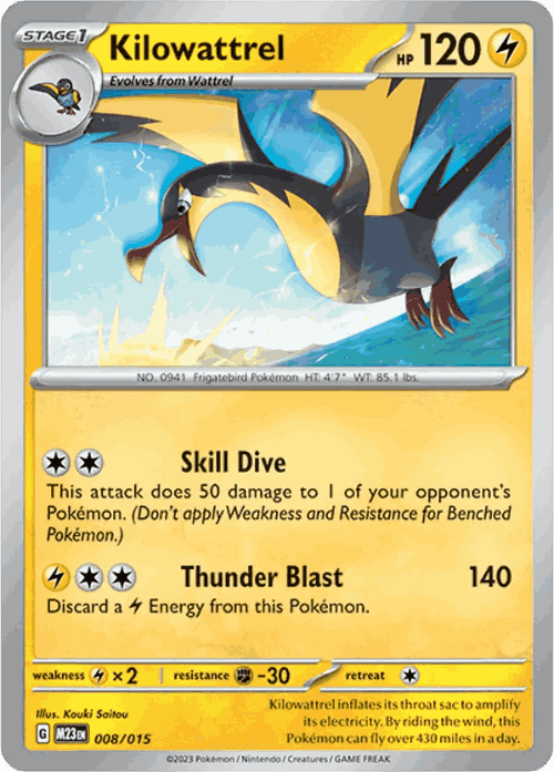 Kilowattrel Pokémon TCG card art