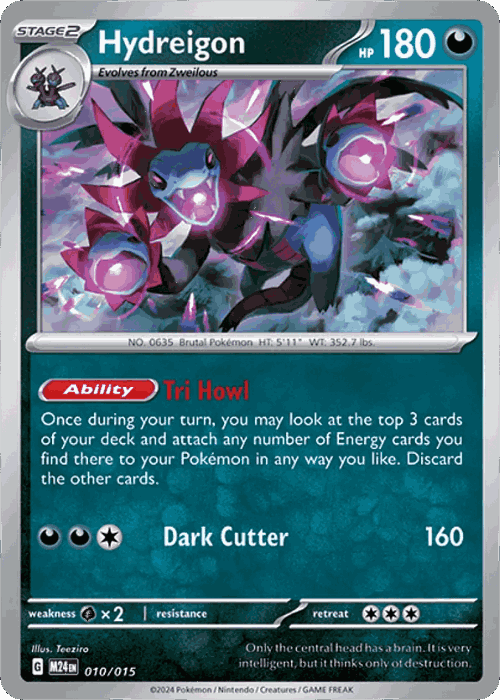 Hydreigon #10 from McDonald's Collection 2024 - None - Illustrated by Teeziro
