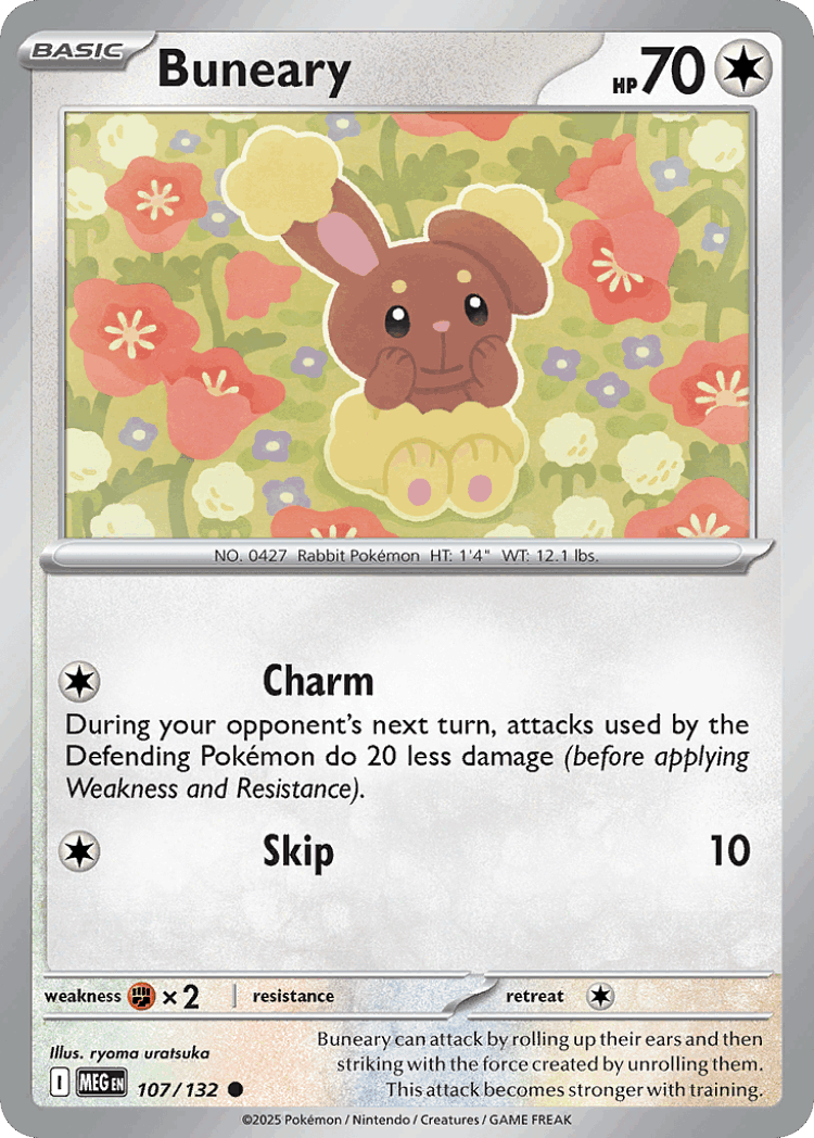 Buneary #107 from Mega Evolution - Common - Illustrated by ryoma uratsuka
