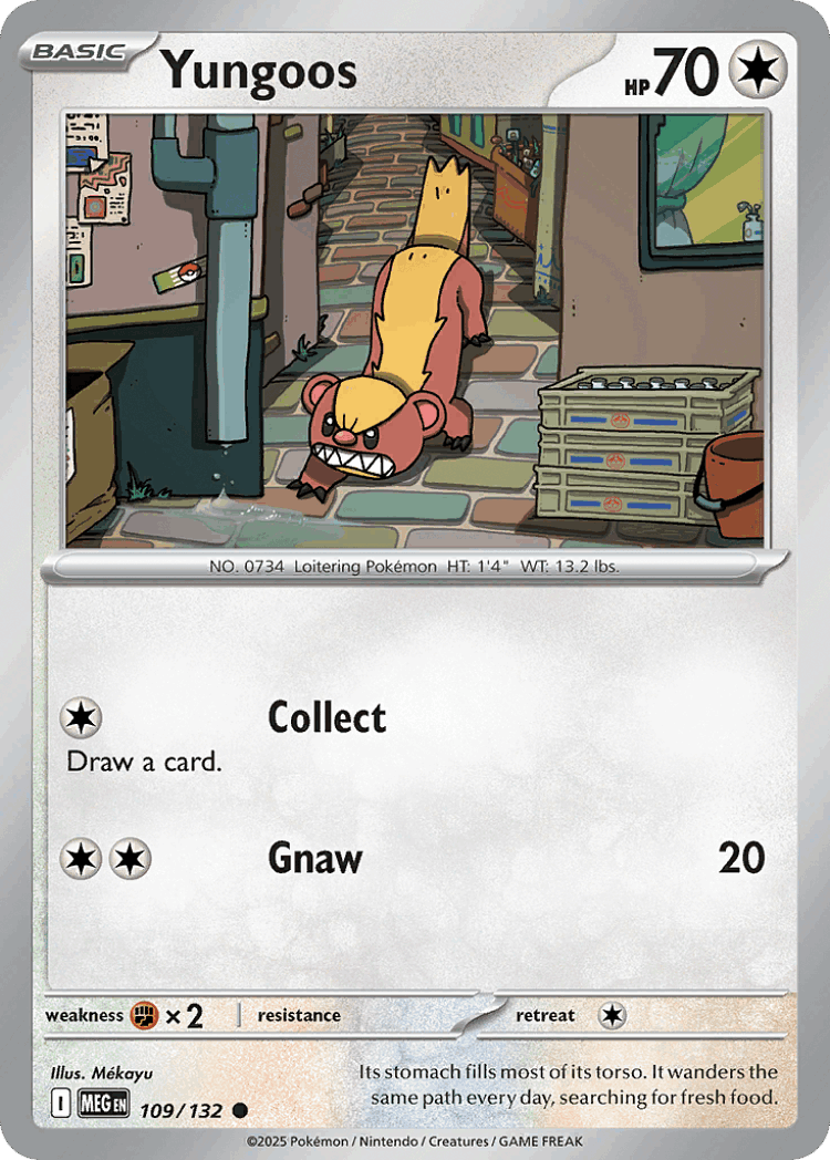 Yungoos #109 from Mega Evolution - Common - Illustrated by Mékayu