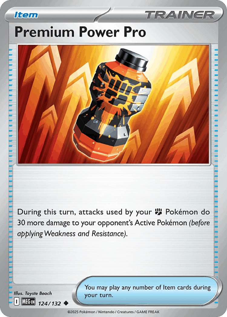 Premium Power Pro #124 from Mega Evolution - Uncommon - Illustrated by Toyste Beach