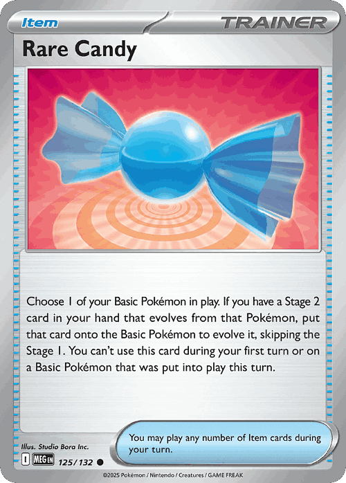 Rare Candy #125 from Mega Evolution - Common - Illustrated by Studio Bora Inc.