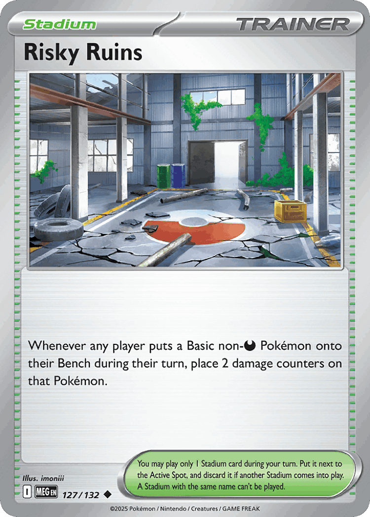 Risky Ruins #127 from Mega Evolution - Uncommon - Illustrated by imoniii