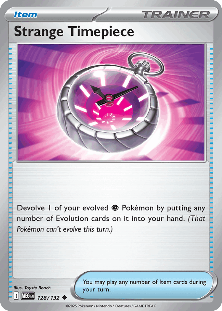Strange Timepiece #128 from Mega Evolution - Uncommon - Illustrated by Toyste Beach