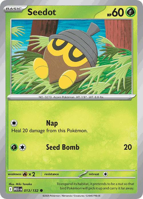 Seedot Pokémon TCG card art