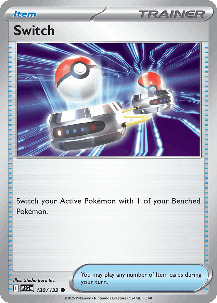 Switch #130 from Mega Evolution - Common - Illustrated by Studio Bora Inc.