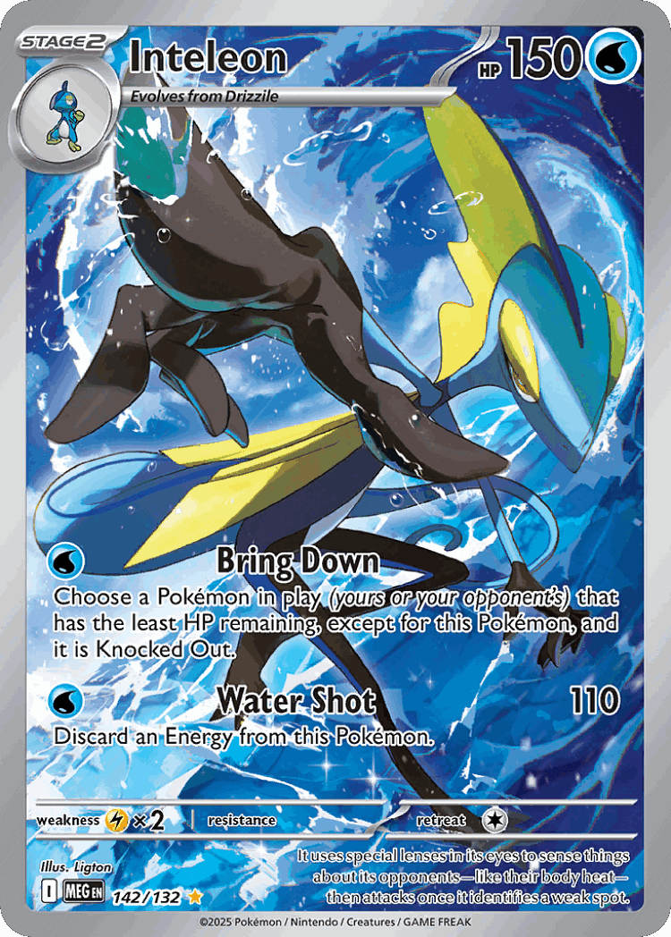 Inteleon #142 from Mega Evolution - Illustration Rare - Illustrated by Ligton