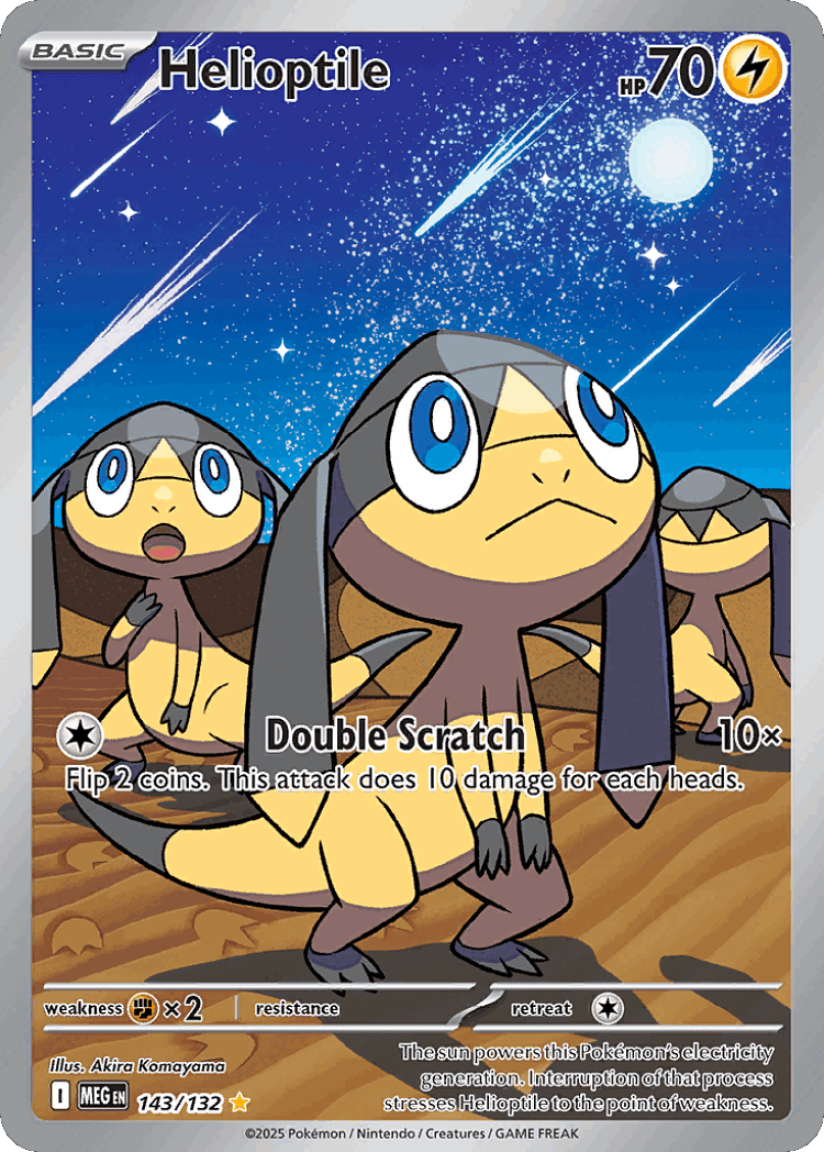 Helioptile #143 from Mega Evolution - Illustration Rare - Illustrated by Akira Komayama