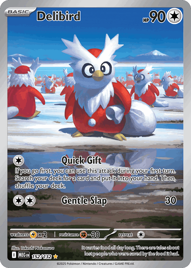 Delibird #152 from Mega Evolution - Illustration Rare - Illustrated by Takeshi Nakamura