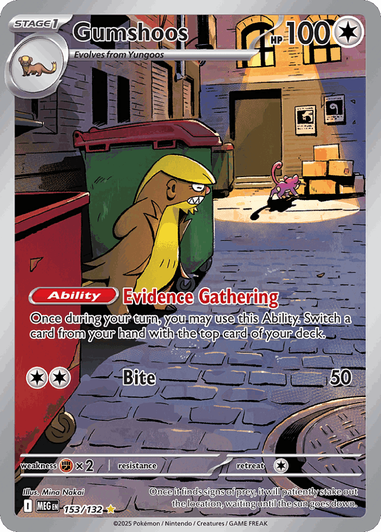 Gumshoos #153 from Mega Evolution - Illustration Rare - Illustrated by Mina Nakai