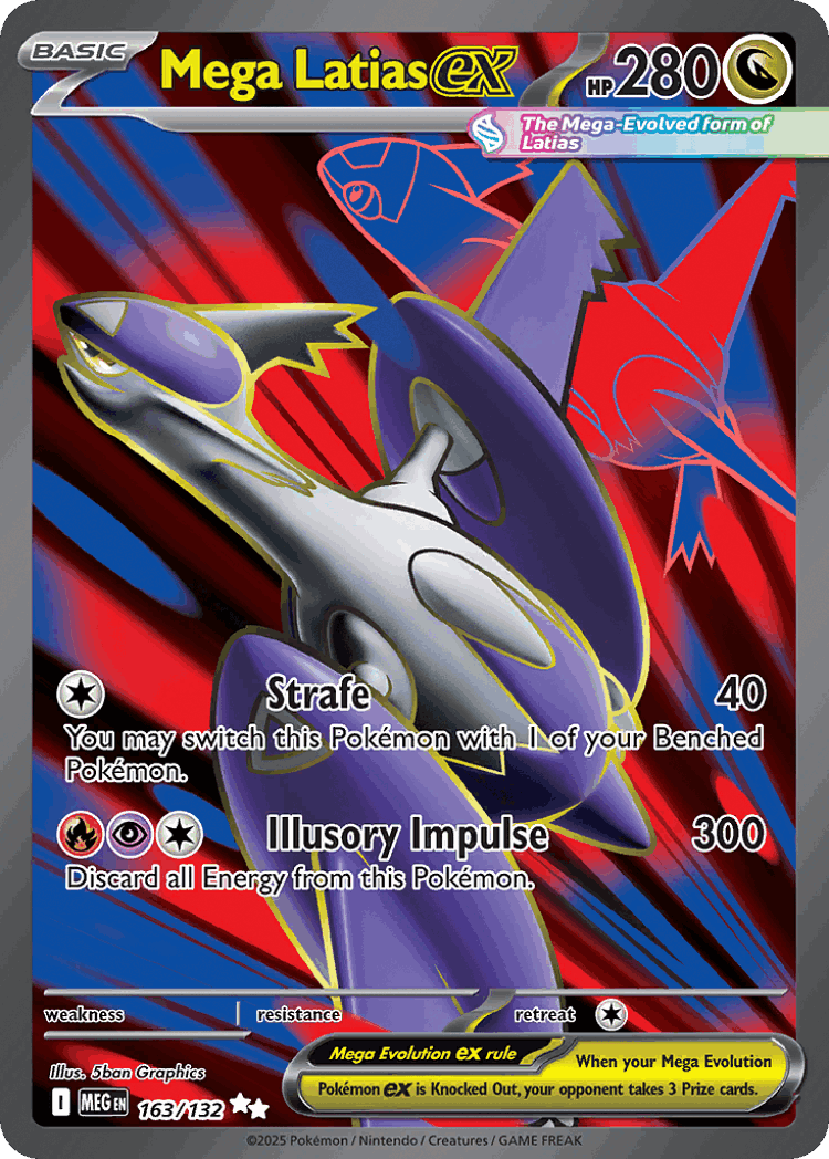 Mega Latias ex #163 from Mega Evolution - Ultra Rare - Illustrated by 5ban Graphics