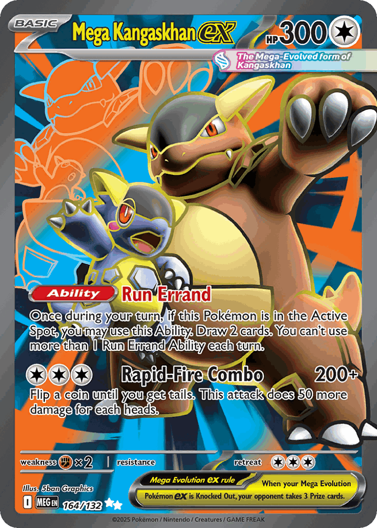 Mega Kangaskhan ex #164 from Mega Evolution - Ultra Rare - Illustrated by 5ban Graphics