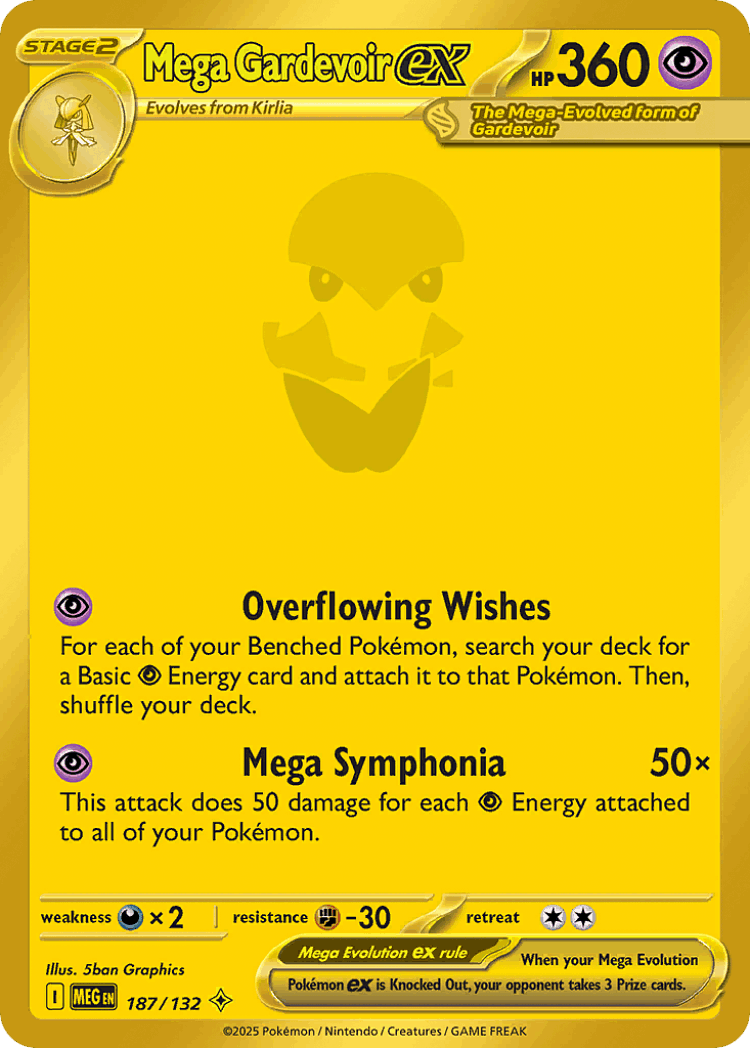 Mega Gardevoir ex #187 from Mega Evolution - Mega Hyper Rare - Illustrated by 5ban Graphics