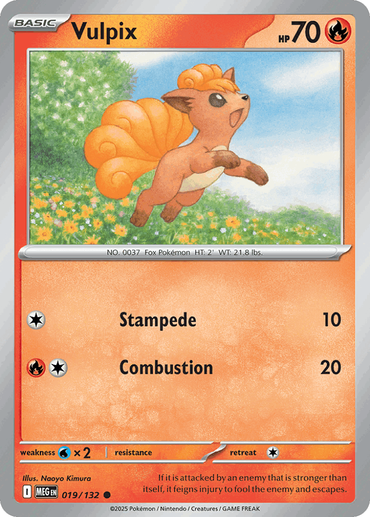 Vulpix #19 from Mega Evolution - Common - Illustrated by Naoyo Kimura