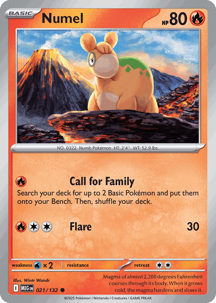 Numel #21 from Mega Evolution - Common - Illustrated by Wintr Wandr