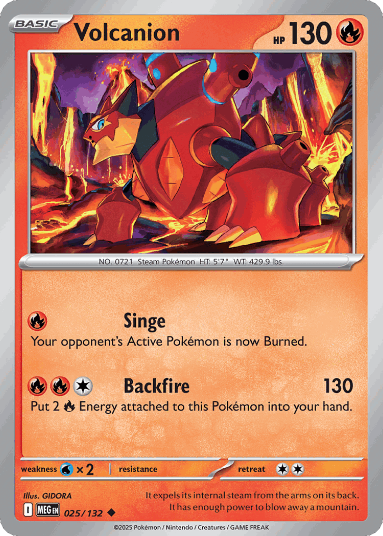 Volcanion #25 from Mega Evolution - Uncommon - Illustrated by GIDORA
