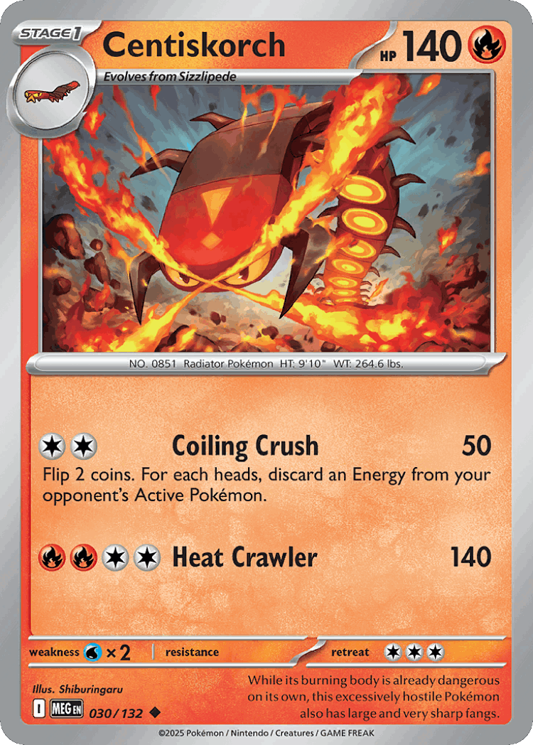 Centiskorch #30 from Mega Evolution - Uncommon - Illustrated by Shiburingaru