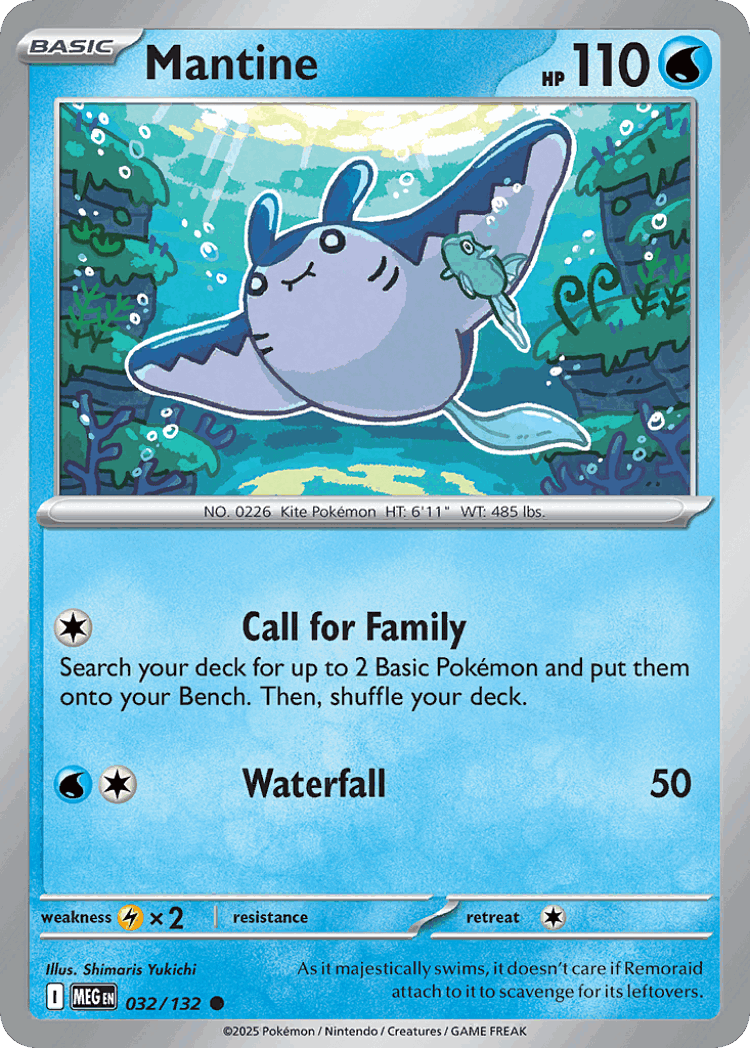 Mantine #32 from Mega Evolution - Common - Illustrated by Shimaris Yukichi