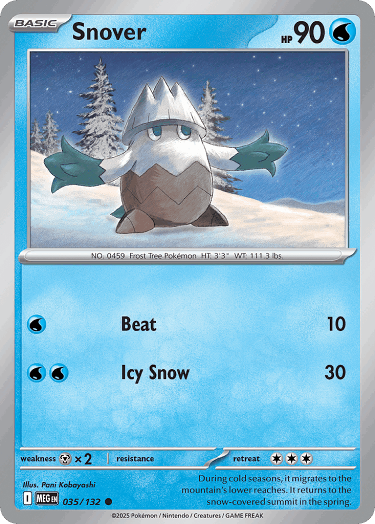Snover #35 from Mega Evolution - Common - Illustrated by Pani Kobayashi