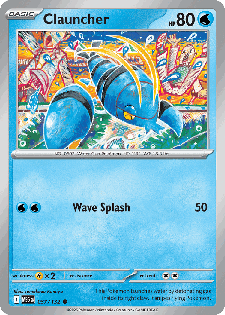 Clauncher #37 from Mega Evolution - Common - Illustrated by Tomokazu Komiya