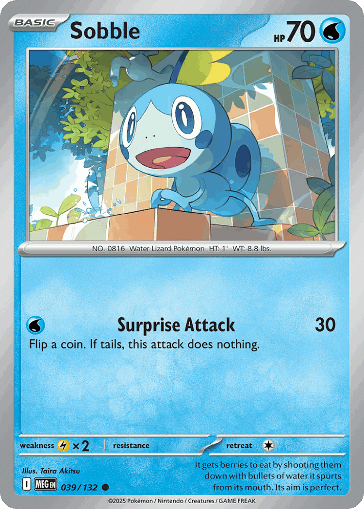 Sobble #39 from Mega Evolution - Common - Illustrated by Taira Akitsu