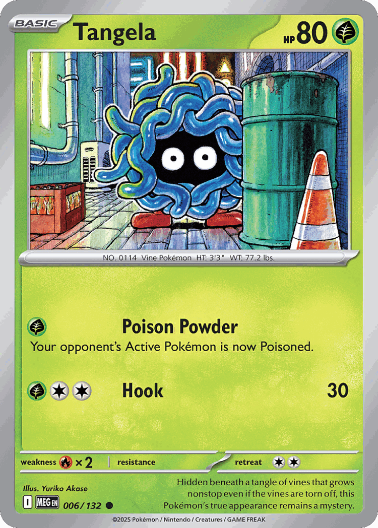 Tangela #6 from Mega Evolution - Common - Illustrated by Yuriko Akase