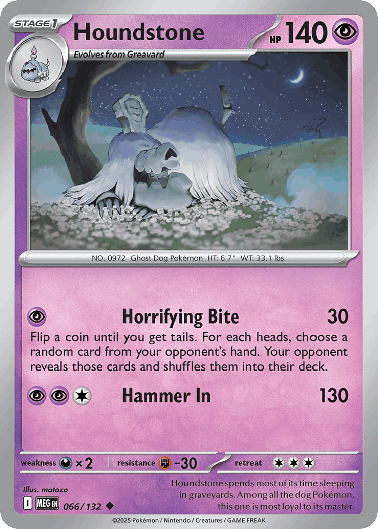 Houndstone #66 from Mega Evolution - Uncommon - Illustrated by matazo