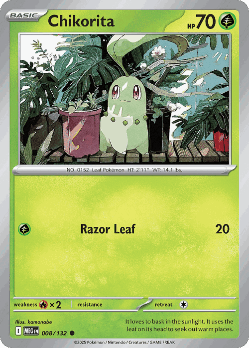 Chikorita Pokémon TCG card art