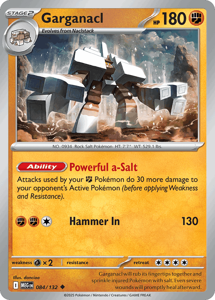 Garganacl #84 from Mega Evolution - Uncommon - Illustrated by danciao