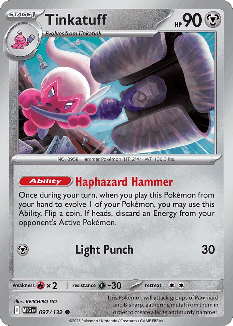 Tinkatuff #97 from Mega Evolution - Common - Illustrated by KEIICHIRO ITO