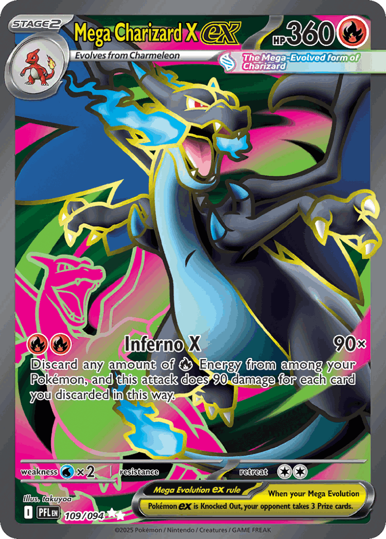 Mega Charizard X ex #109 from Phantasmal Flames - Ultra Rare - Illustrated by takuyoa