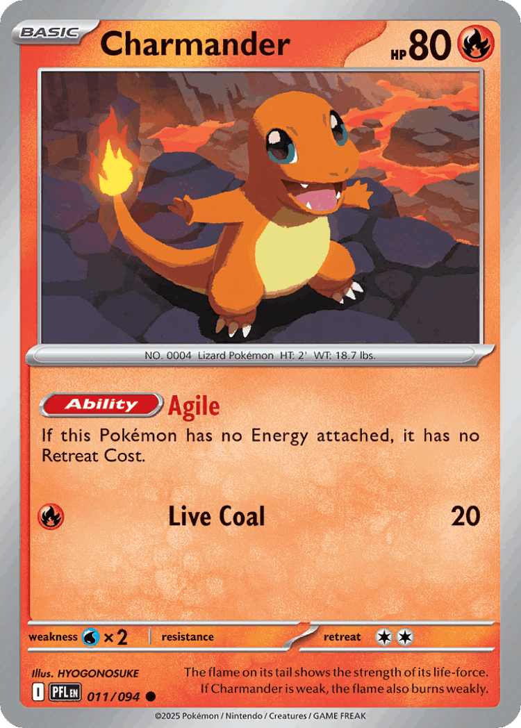 Charmander #11 from Phantasmal Flames - Common - Illustrated by HYOGONOSUKE