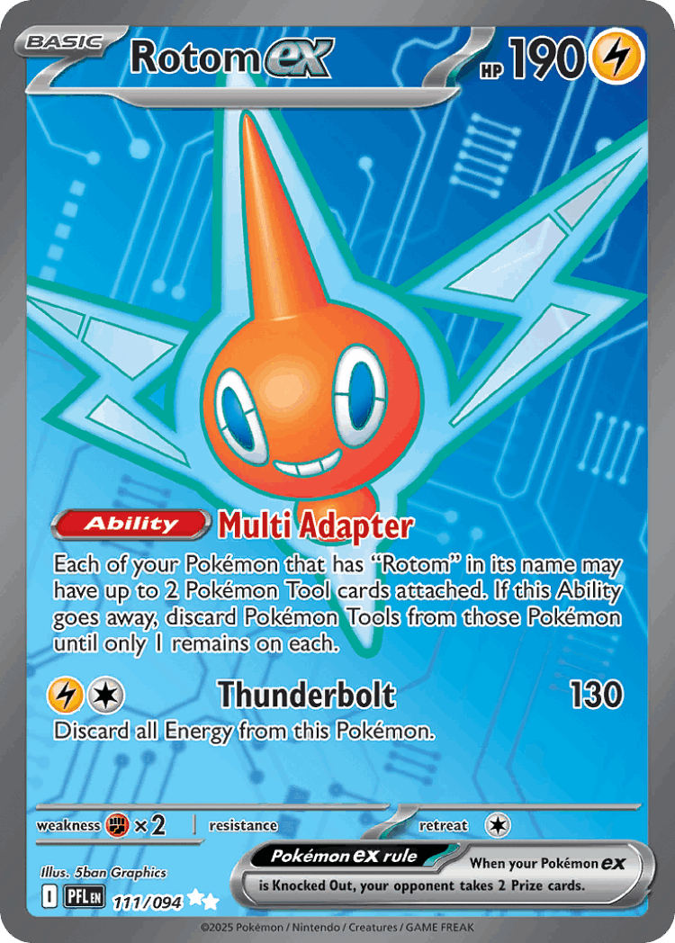 Rotom ex #111 from Phantasmal Flames - Ultra Rare - Illustrated by 5ban Graphics
