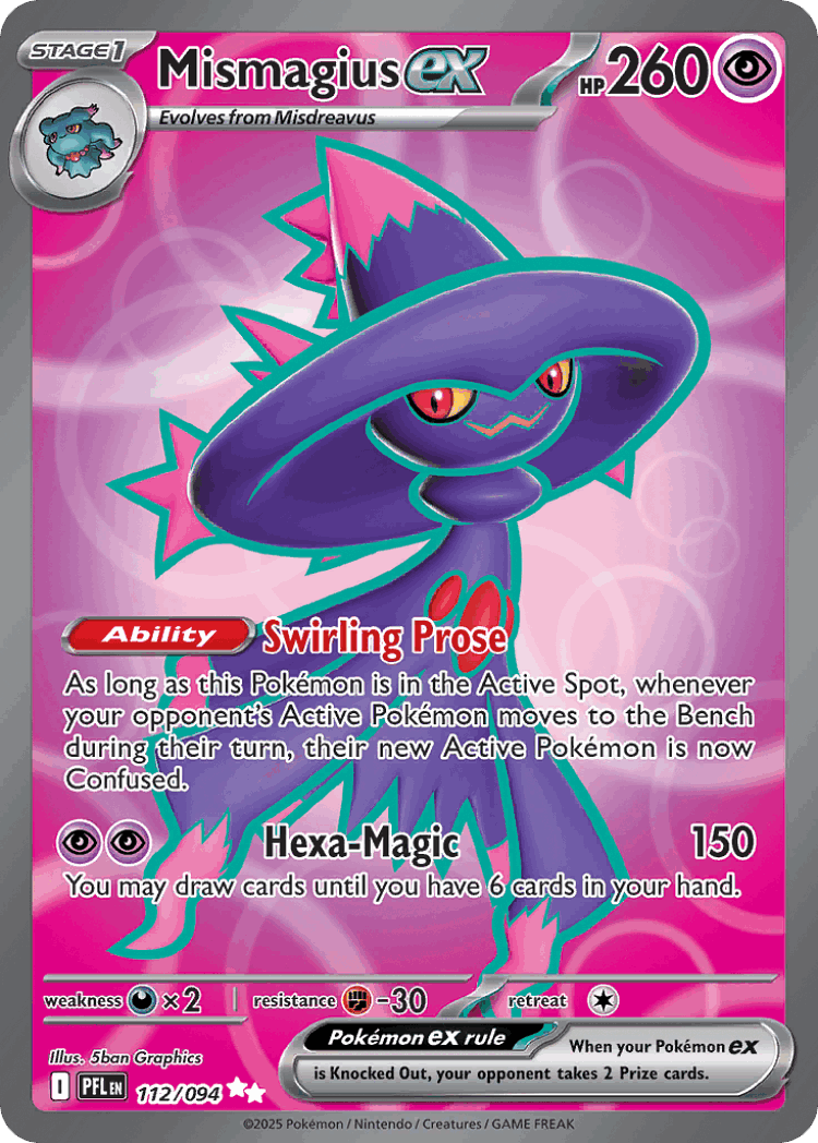 Mismagius ex #112 from Phantasmal Flames - Ultra Rare - Illustrated by 5ban Graphics
