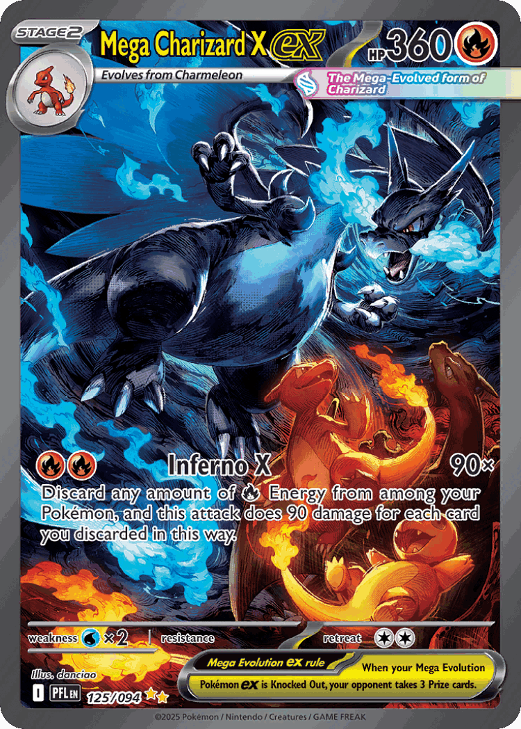 Mega Charizard X ex #125 from Phantasmal Flames - Special Illustration Rare - Illustrated by danciao