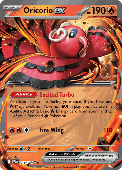 Oricorio ex #18 from Phantasmal Flames - Double Rare - Illustrated by akagi