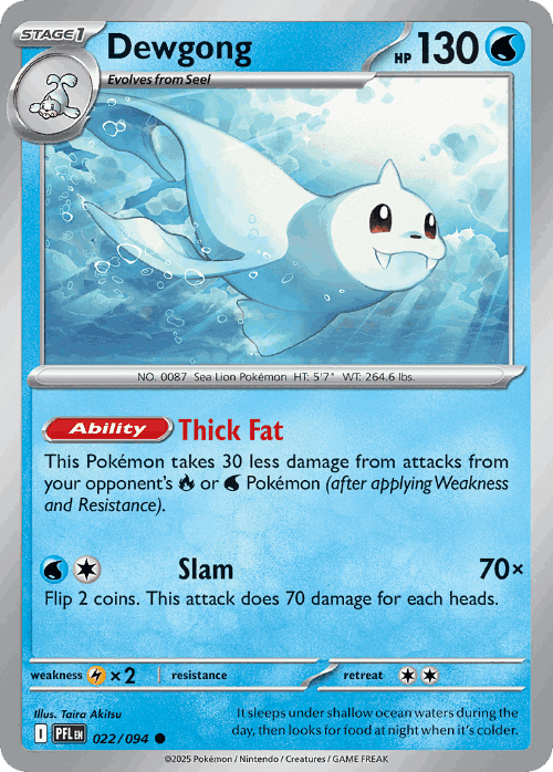 Dewgong #22 from Phantasmal Flames - Common - Illustrated by Taira Akitsu