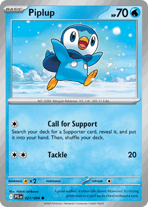 Piplup #27 from Phantasmal Flames - Common - Illustrated by Hideki Ishikawa