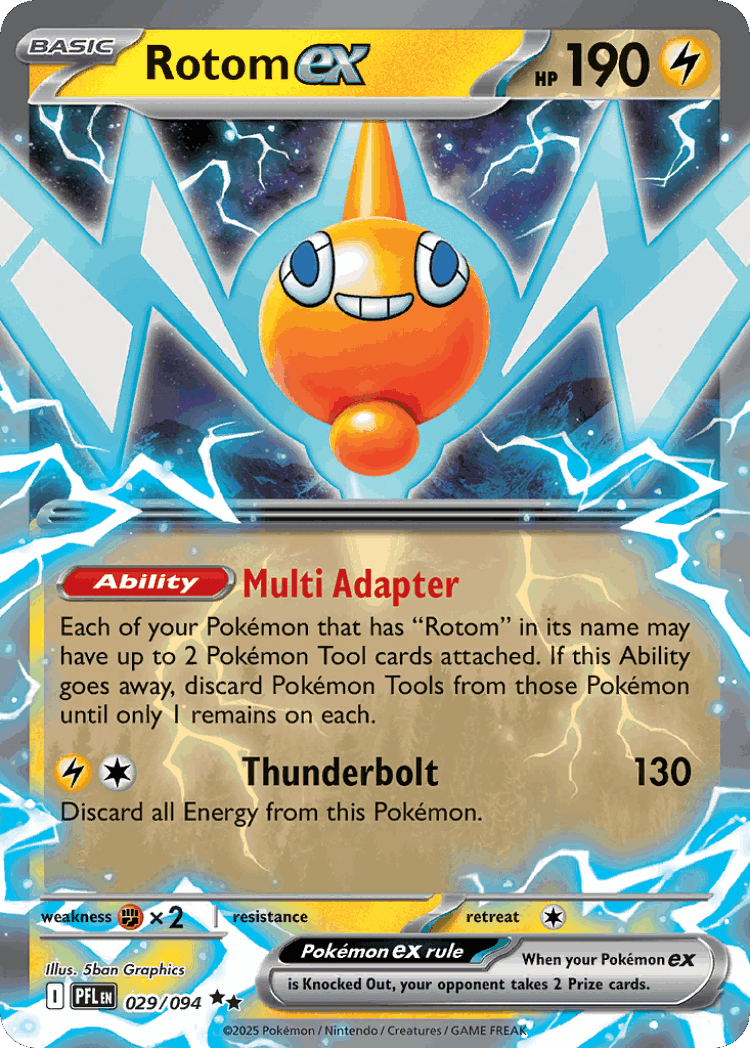 Rotom ex #29 from Phantasmal Flames - Double Rare - Illustrated by 5ban Graphics