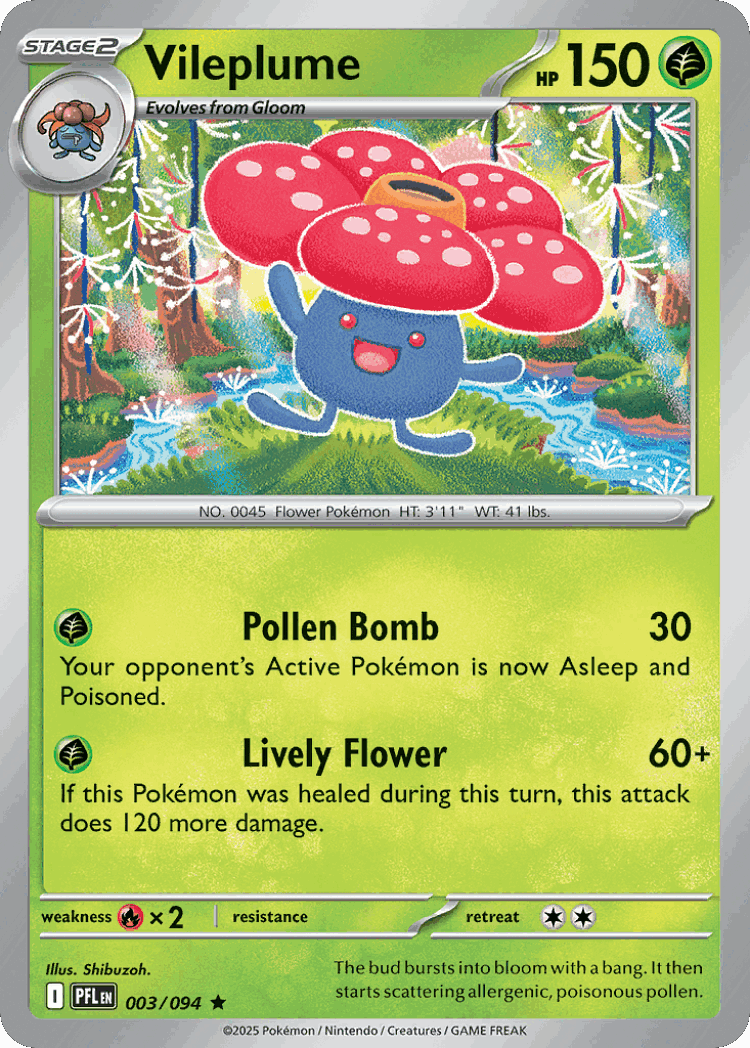 Vileplume #3 from Phantasmal Flames - Rare - Illustrated by Shibuzoh.