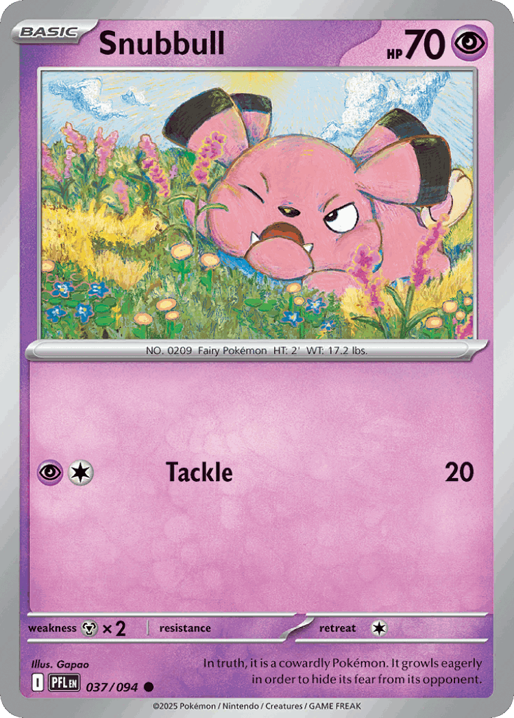Snubbull #37 from Phantasmal Flames - Common - Illustrated by Gapao