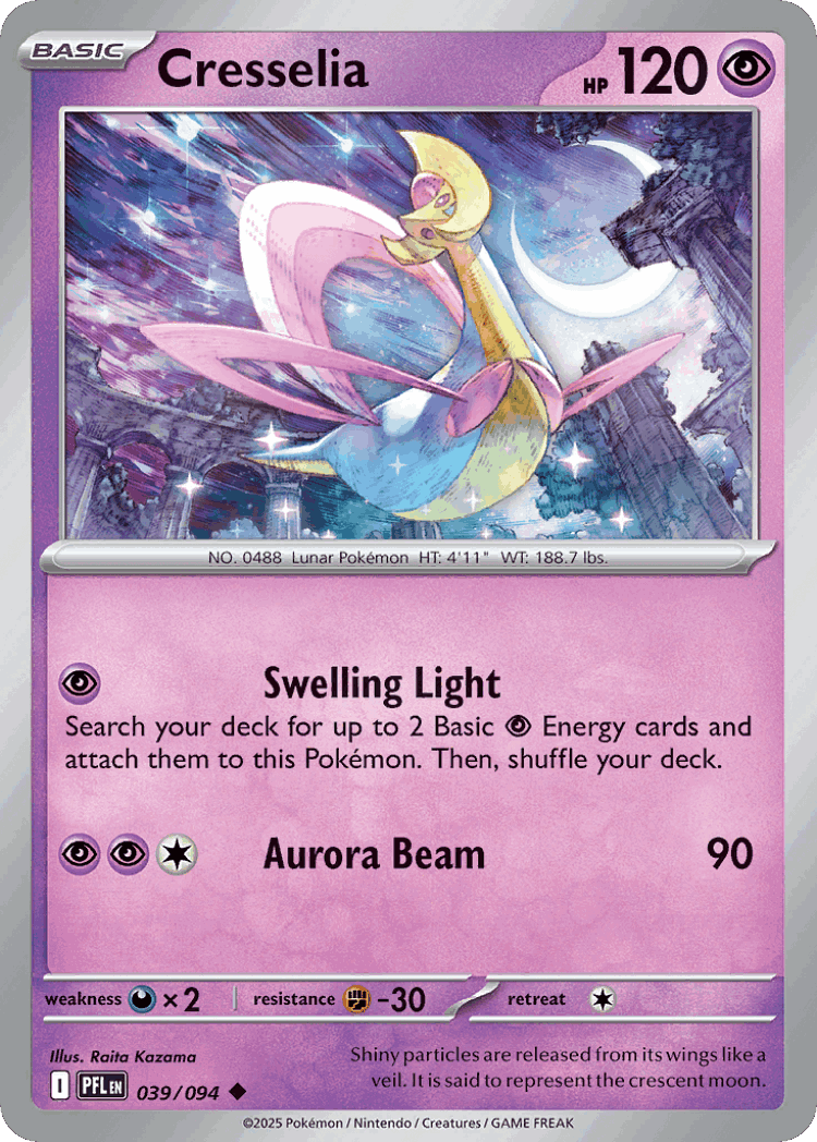Cresselia #39 from Phantasmal Flames - Uncommon - Illustrated by Raita Kazama