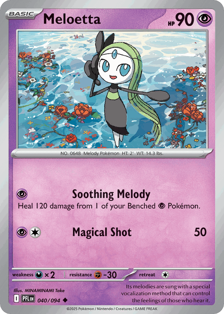 Meloetta #40 from Phantasmal Flames - Uncommon - Illustrated by MINAMINAMI Take