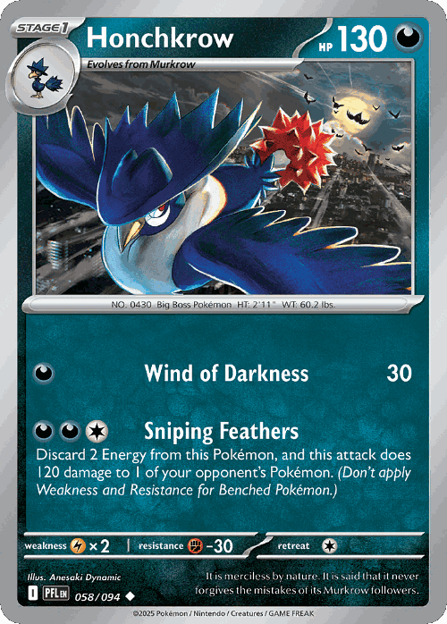Honchkrow 58, Phantasmal Flames