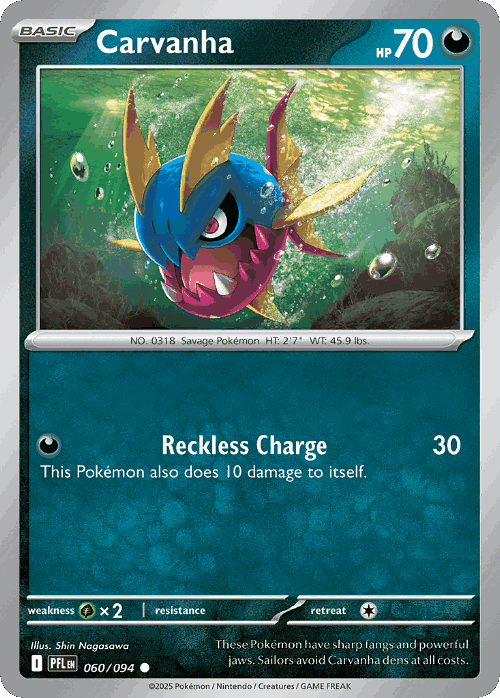 Carvanha #60 from Phantasmal Flames - Common - Illustrated by Shin Nagasawa