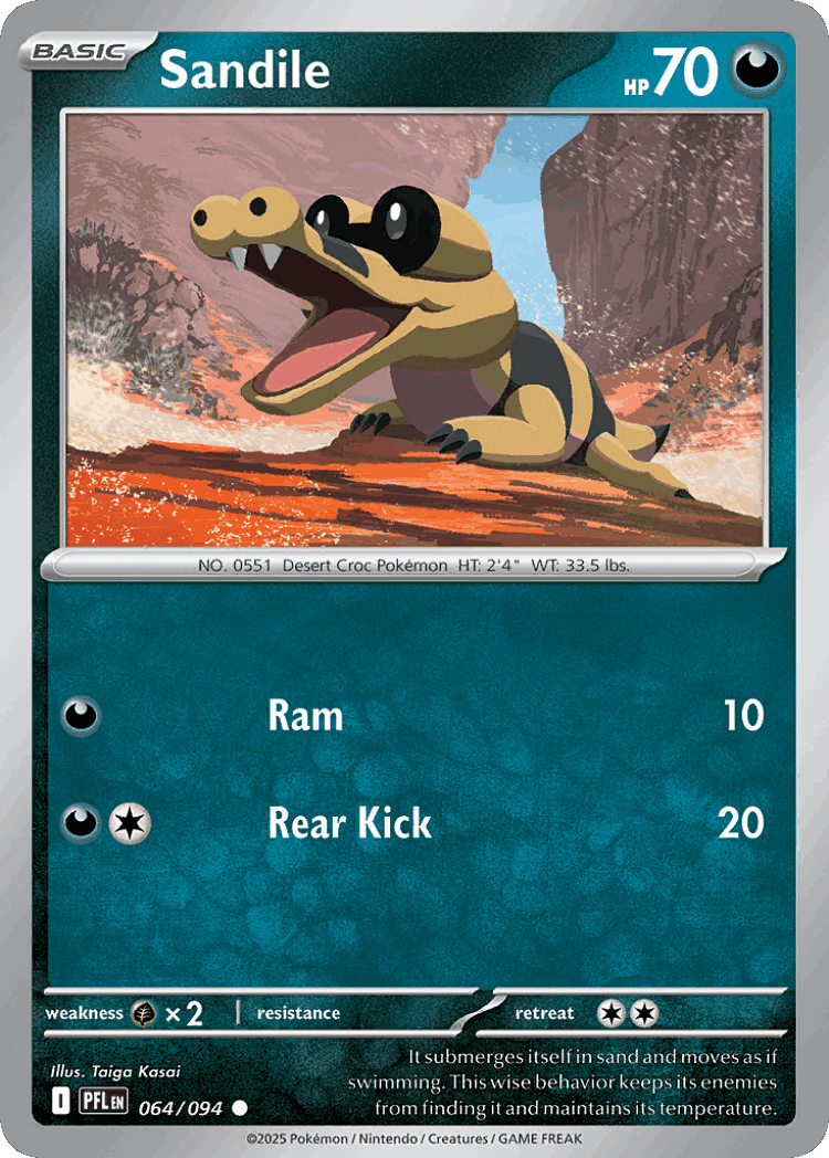 Sandile #64 from Phantasmal Flames - Common - Illustrated by Taiga Kasai
