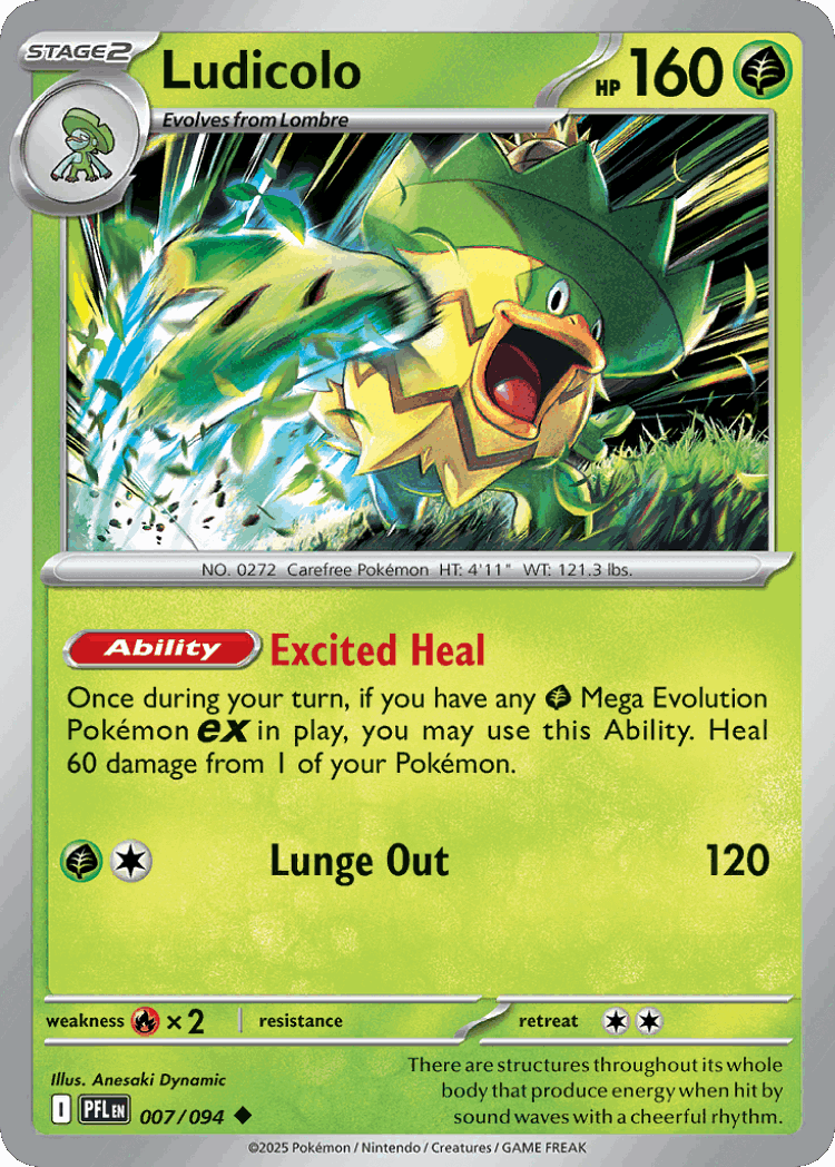 Ludicolo #7 from Phantasmal Flames - Uncommon - Illustrated by Anesaki Dynamic