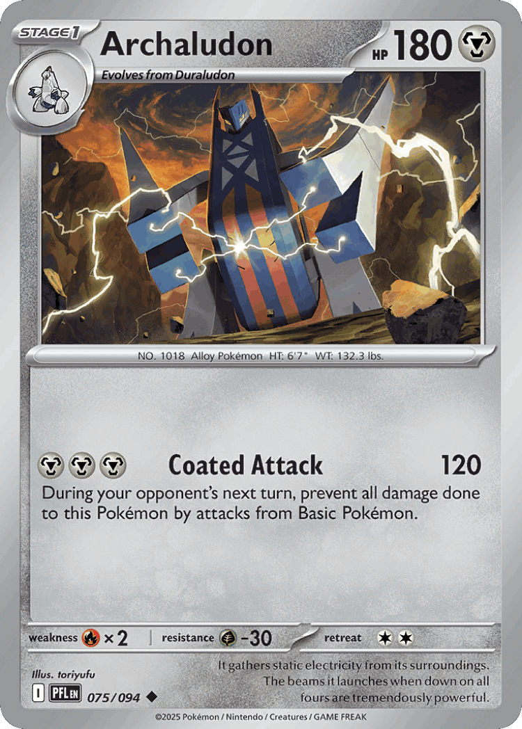 Archaludon #75 from Phantasmal Flames - Uncommon - Illustrated by toriyufu